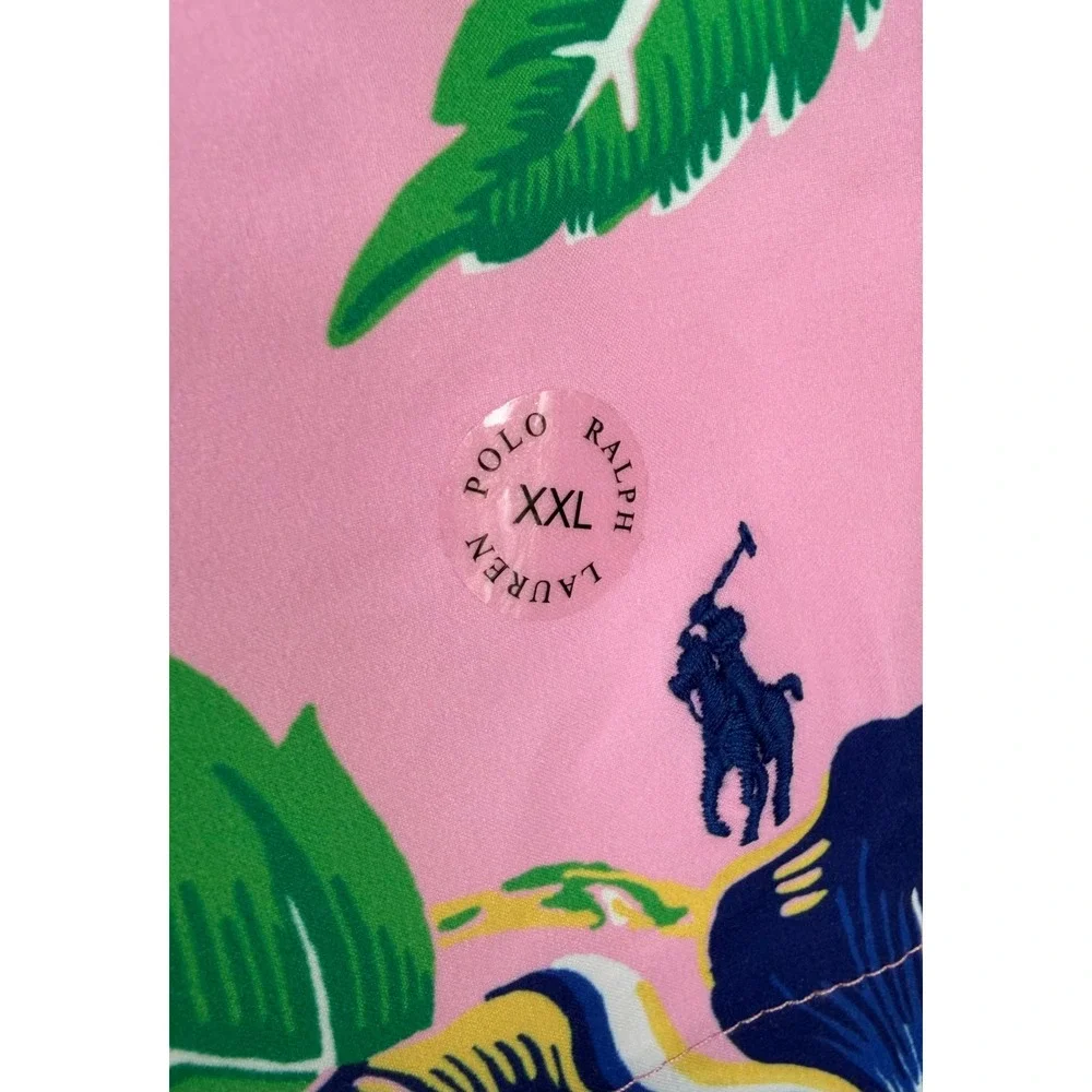 Polo Ralph Lauren Men XXL Pink Hibiscus Floral Tropical Swim Trunks Slim Fit New